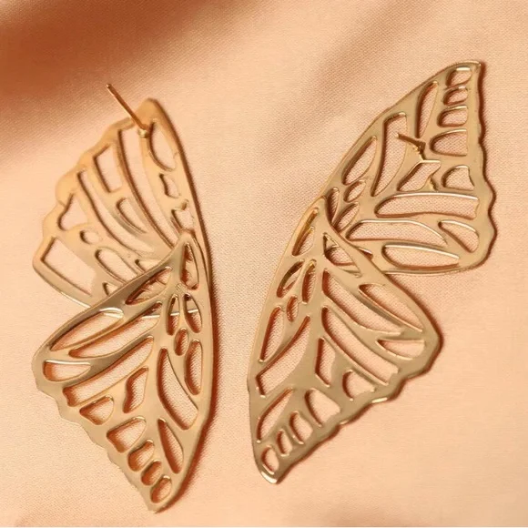 Zara Gold Butterfly Earrings - Picture 5 of 7
